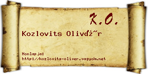 Kozlovits Olivér névjegykártya